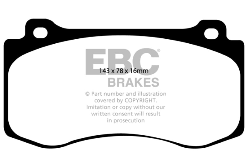 EBC 05-10 Chrysler 300C 6.1 SRT8 Yellowstuff Front Brake Pads