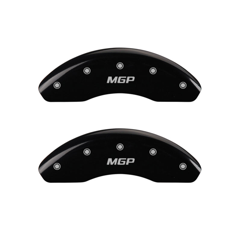 MGP 4 Caliper Covers Engraved Front & Rear MGP Black Finish Silver Characters 2016 Fiat 500X