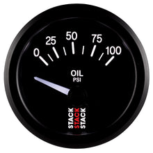 Charger l&#39;image dans la galerie, Autometer Stack Instruments 52mm 0-100 PSI 1/8in NPTF Electronic Oil Pressure Gauge - Black