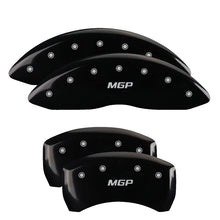 Carica l&#39;immagine nel visualizzatore di Gallery, MGP 4 Caliper Covers Engraved Front &amp; Rear Lincoln Black finish silver ch