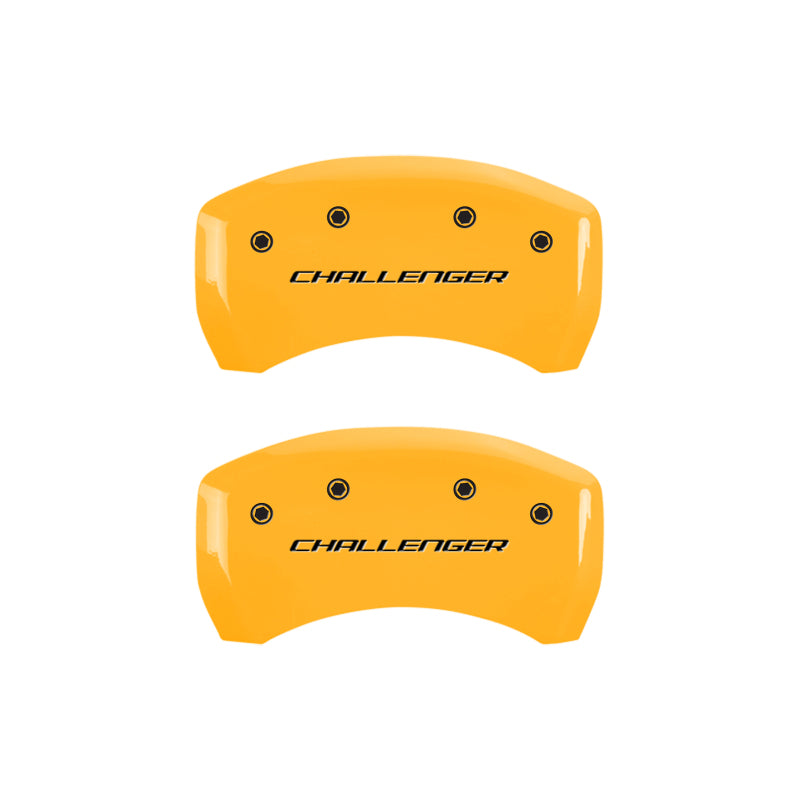 MGP 4 Caliper Covers Engraved F & R Block/Challenger Yellow Finish Black Char 2006 Dodge Charger