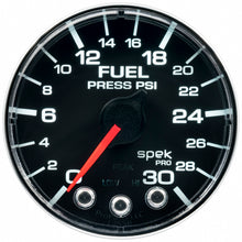 Charger l&#39;image dans la galerie, Autometer Spek-Pro Gauge Fuel Press 2 1/16in 30psi Stepper Motor W/Peak &amp; Warn Blk/Chrm