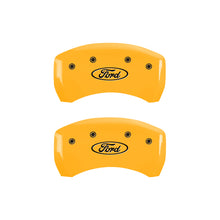 गैलरी व्यूवर में इमेज लोड करें, MGP 4 Caliper Covers Engraved Front &amp; Rear Oval logo/Ford Yellow finish black ch