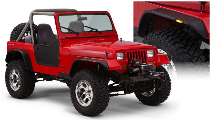 Bushwacker 2018+ Jeep Wrangler (JL) Unlimited Flat Style Flares 4pc - Black