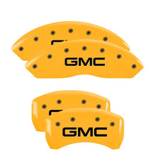 Charger l&#39;image dans la galerie, MGP 4 Caliper Covers Engraved Front &amp; Rear GMC Yellow finish black ch