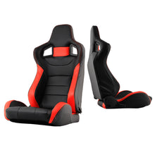 Load image into Gallery viewer, Xtune Scs Style Racing Seat Carbon Pu (Double Slider) Black/Red Passenger Side RST-SCS-02-BKR-PA