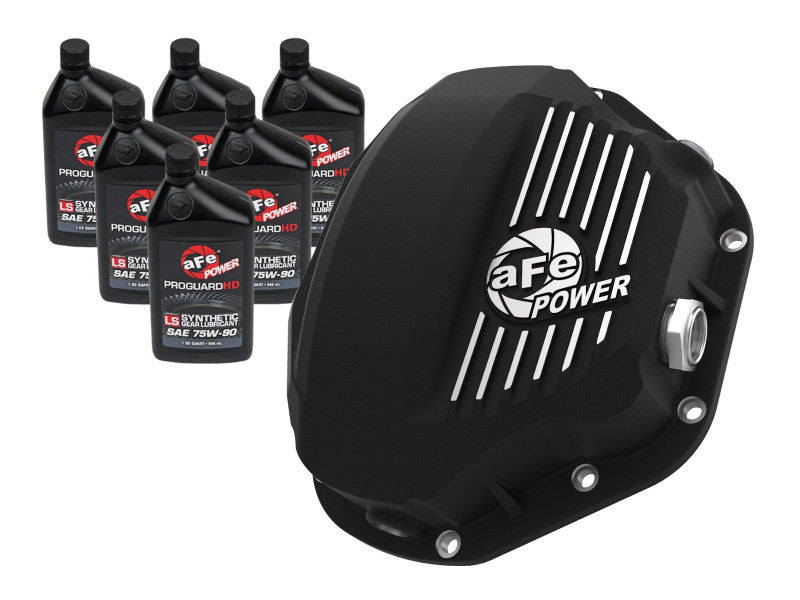 aFe Power Cover Diff Rear Machined w/ 75W-90 Gear Oil Ford Diesel Trucks 86-11 V8-6.4/6.7L (td)