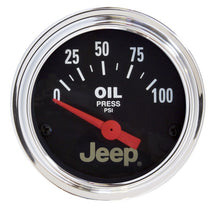 Laden Sie das Bild in den Galerie-Viewer, Autometer Jeep 52mm 0-100 PSI Short Sweep Electronic Oil Pressure Gauge