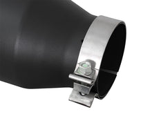 Cargar imagen en el visor de la galería, aFe Power MACH Force-Xp 4in In x 6in Out x 15in L Driver Side Clamp-On 4in 409 SS Exhaust Tip-Black