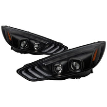 Charger l&#39;image dans la galerie, Spyder 15-18 Ford Focus Projector Headlights - Seq Turn Light Bar - Black PRO-YD-FF15-LBSEQ-BK