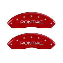 Laden Sie das Bild in den Galerie-Viewer, MGP 4 Caliper Covers Engraved Front Pontiac Rear Arrow Red Finish Silver Char 2007 Pontiac Solstice