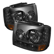 Load image into Gallery viewer, Spyder Chevy Silverado 1500/ 1PC W/ Bumper Lights LED Crystal Headlights Smoke HD-YD-CS99-1PC-AM-SM