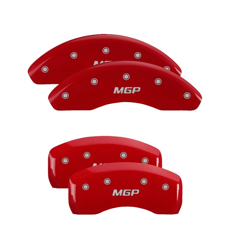 MGP 4 Caliper Covers Engraved Front & Rear MOPAR Red finish silver ch