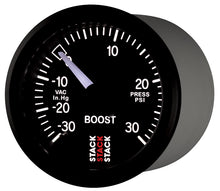 Carica l&#39;immagine nel visualizzatore di Gallery, Autometer 52mm Stack Instruments -30INHG to +30PSI Mechanical Boost Gauge - Black