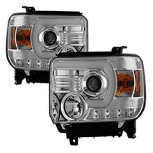 Load image into Gallery viewer, Spyder GMC Sierra 14-16 Projector Headlights Light Bar DRL Chrm PRO-YD-GS14V2-LBDRL-C