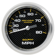 Laden Sie das Bild in den Galerie-Viewer, Autometer Gauge Speedometer 3-3/8in 80MPH Mechanical Marine Carbon Fiber