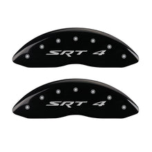 Laden Sie das Bild in den Galerie-Viewer, MGP Front set 2 Caliper Covers Engraved Front SRT4 Black finish silver ch