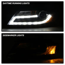 Cargar imagen en el visor de la galería, Spyder Audi A4 09-12 Projector Headlights Halogen Model Only - DRL LED Black PRO-YD-AA408-DRL-BK