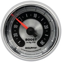 Cargar imagen en el visor de la galería, Autometer American Muscle 2-1/16in Full Sweep Mechanical 30 In Hg Vac/30PSI Boost Vacuum Gauge