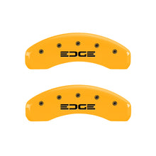 Load image into Gallery viewer, MGP 4 Caliper Covers Engraved Front &amp; Rear Edge Yellow finish black ch