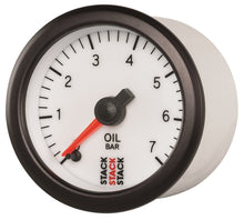 Carica l&#39;immagine nel visualizzatore di Gallery, Autometer Stack 52mm 0-7 Bar M10 Male Pro Stepper Motor Oil Pressure Gauge - White