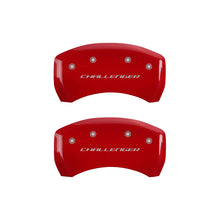 Laden Sie das Bild in den Galerie-Viewer, MGP 4 Caliper Covers Engraved Front &amp; Rear Block/Challenger Red finish silver ch