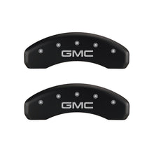 Cargar imagen en el visor de la galería, MGP 4 Caliper Covers Engraved Front &amp; Rear GMC Red finish silver ch