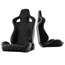 Load image into Gallery viewer, Xtune Scs Style Racing Seat Carbon Pu White X Black/Black Driver Side RST-SCS-05-BKWX-DR