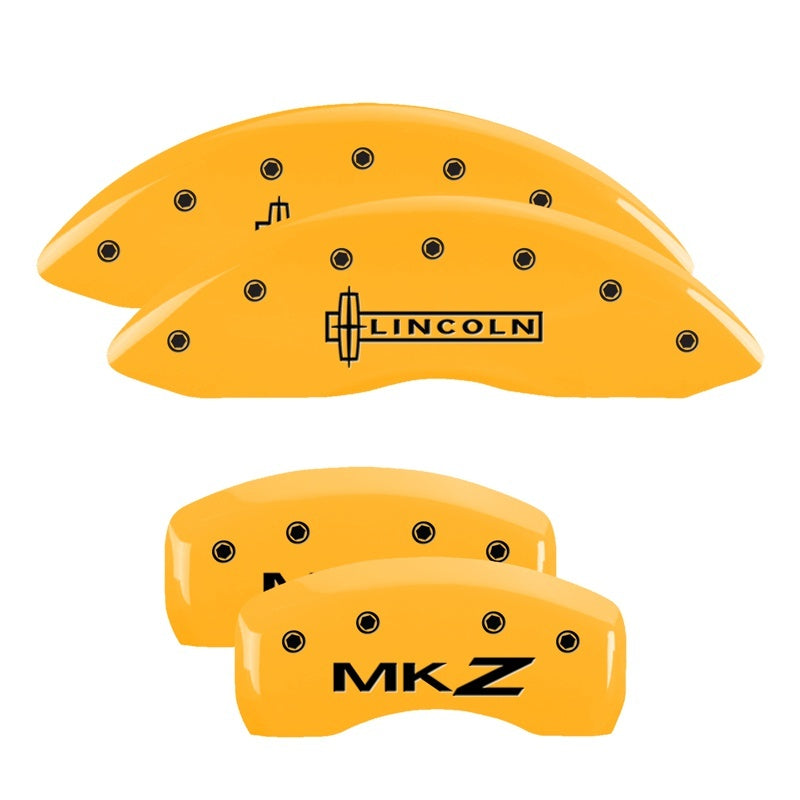 MGP 4 Caliper Covers Engraved Front & Rear MGP Yellow finish black ch