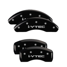 Cargar imagen en el visor de la galería, MGP 4 Caliper Covers Engraved Front &amp; Rear i-Vtec Black finish silver ch