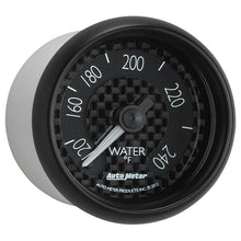 Laden Sie das Bild in den Galerie-Viewer, Autometer GT Series 52mm Mechanical 120-240 Deg F Water Temperature Gauge