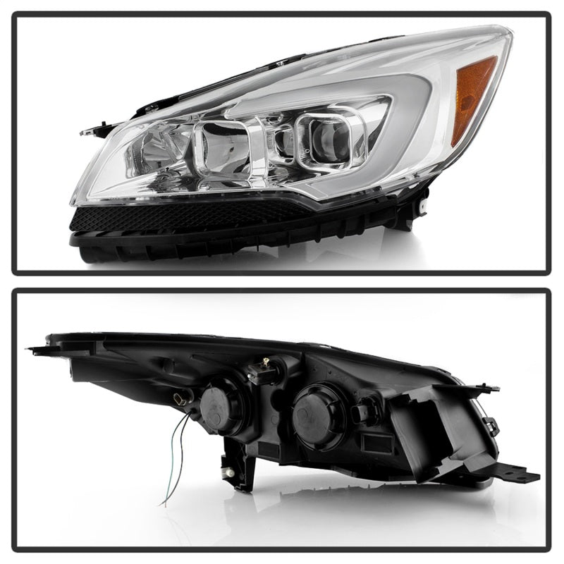 xTune 13-16 Ford Escape 13-16 LED Light Bar Halogen Proj Headlights - Chrome (PRO-JH-FESCA13-LB-C)