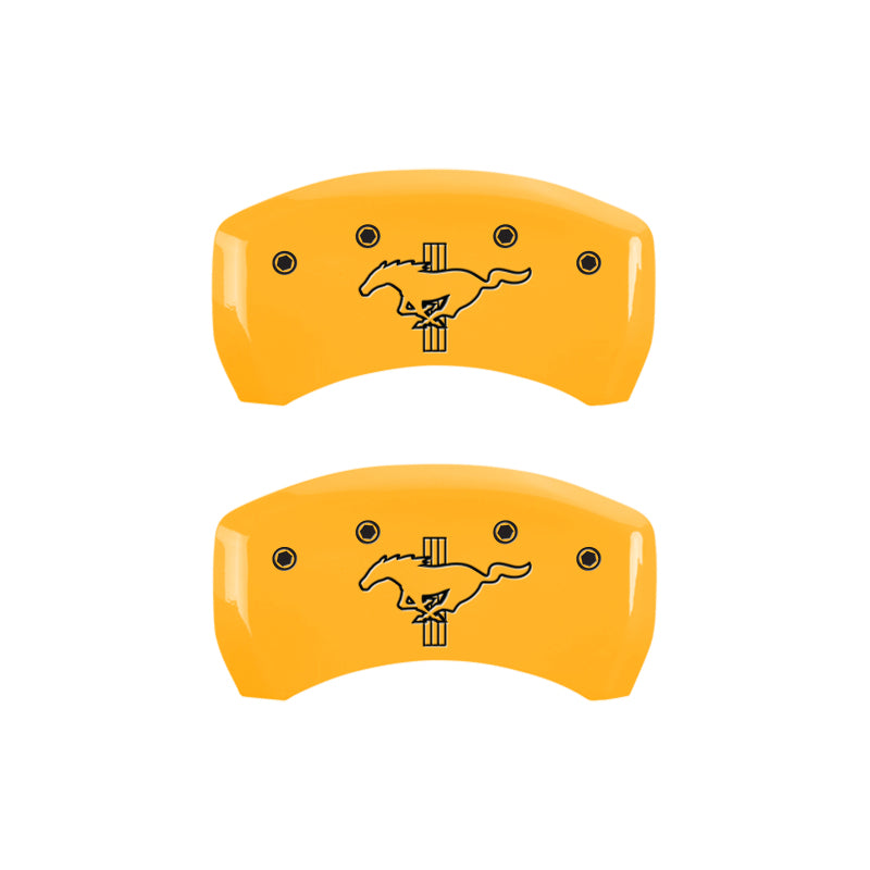 MGP Rear set 2 Caliper Covers Engraved Rear GT500 Shelby & Cobra Yellow finish black ch