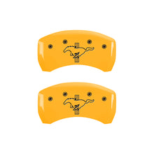 Charger l&#39;image dans la galerie, MGP Rear set 2 Caliper Covers Engraved Rear GT500 Shelby &amp; Cobra Yellow finish black ch