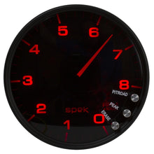 Carica l&#39;immagine nel visualizzatore di Gallery, Autometer Spek-Pro Gauge Tachometer 5in 8K Rpm W/Shift Light &amp; Peak Mem Black/Smoke/Black