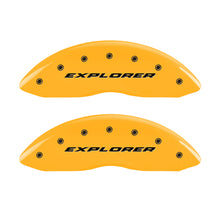 Cargar imagen en el visor de la galería, MGP 4 Caliper Covers Engraved Front &amp; Rear Explorer Yellow finish black ch