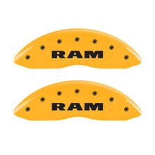 गैलरी व्यूवर में इमेज लोड करें, MGP 4 Caliper Covers Engraved Front &amp; Rear RAM Yellow finish black ch