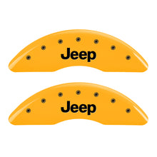 Carica l&#39;immagine nel visualizzatore di Gallery, MGP 4 Caliper Covers Engraved Front &amp; Rear JEEP Yellow finish black ch