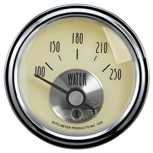 Charger l&#39;image dans la galerie, Autometer Prestige Antique Ivory Series 2-1/16in 100-250 Deg F Electric Water Temp Gauge