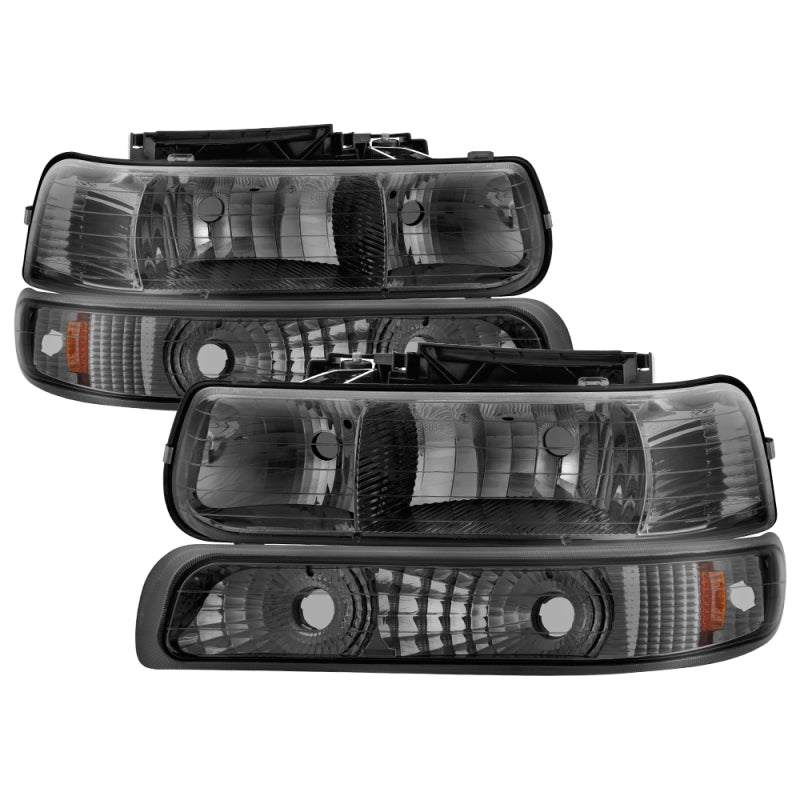 Xtune Chevy TahOE 00-06 Amber Crystal Headlights w/ Bumper Lights Smoke HD-JH-CSIL99-SET-AM-SM