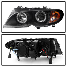 Charger l&#39;image dans la galerie, Spyder BMW E46 3-Series 02-05 4DR Projector Headlights 1PC LED Halo Blk PRO-YD-BMWE4602-4D-AM-BK