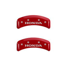 Cargar imagen en el visor de la galería, MGP 4 Caliper Covers Engraved Front &amp; Rear Honda Red finish silver ch