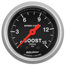 Carica l&#39;immagine nel visualizzatore di Gallery, Autometer 2-1/16in 0-15 PSI Mechanical Sport-Comp Boost Pressure Gauge