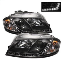 Cargar imagen en el visor de la galería, Spyder Audi A3 06-08 Projector Headlights Halogen Model Only - DRL Black PRO-YD-AA306-DRL-BK