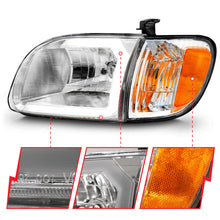 Laden Sie das Bild in den Galerie-Viewer, ANZO 00-04 Toyota Tundra (Reg/Acc Cab Only) Crystal Headlights w/Lgt Bar Chrome w/Corner Lights 2pc