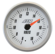 Laden Sie das Bild in den Galerie-Viewer, AEM Analog 8-18V Volts Gauge (US)