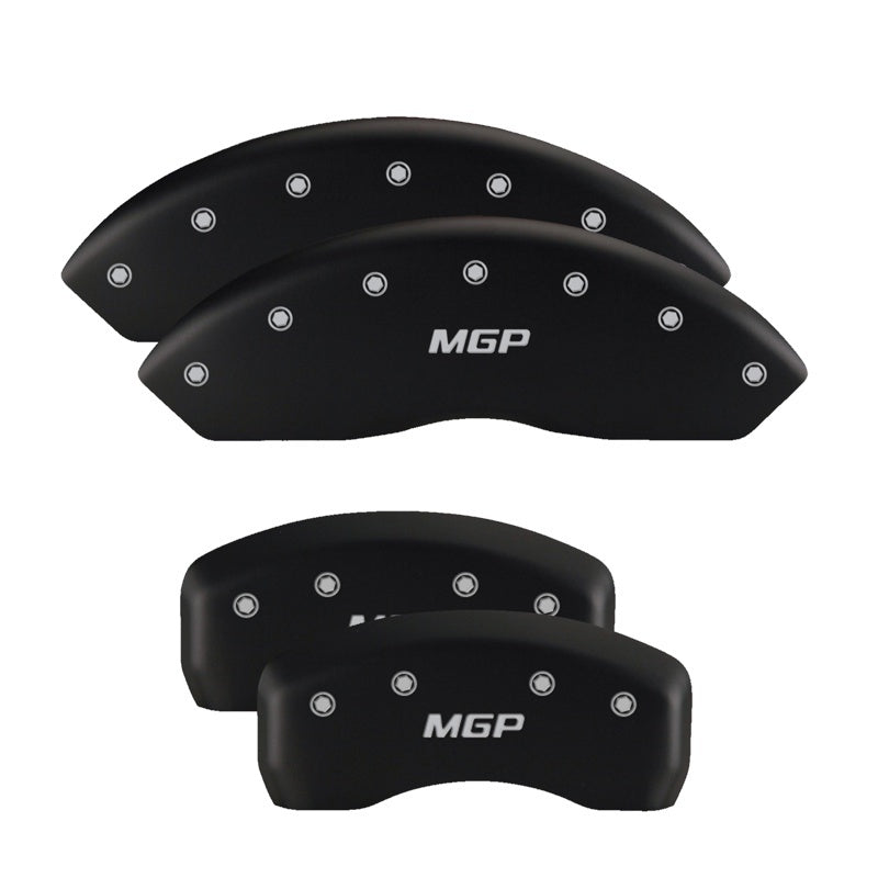 MGP 4 Caliper Covers Engraved Front & Rear Vtech Black finish silver ch