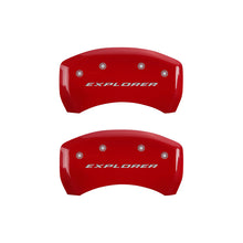 Charger l&#39;image dans la galerie, MGP 4 Caliper Covers Engraved Front &amp; Rear Explorer Red finish silver ch