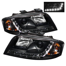 Cargar imagen en el visor de la galería, Spyder Audi A6 02-04 Projector Headlights Halogen Model Only - DRL Black PRO-YD-ADA601-DRL-BK