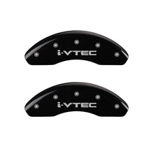 Cargar imagen en el visor de la galería, MGP 4 Caliper Covers Engraved Front &amp; Rear i-Vtec Black finish silver ch